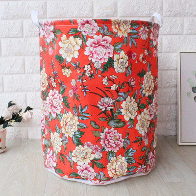 

Gobestart Waterproof Canvas Laundry Case Clothes Basket Storage Basket Folding Storage Box