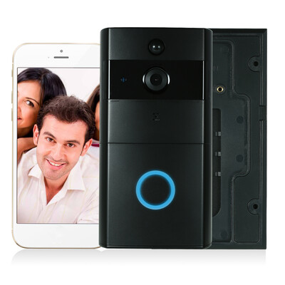 

720P WiFi Visual Intercom Door Phone Support Infrared Night View PIR Phone APP Remote Control for Door Entry Access Control Black