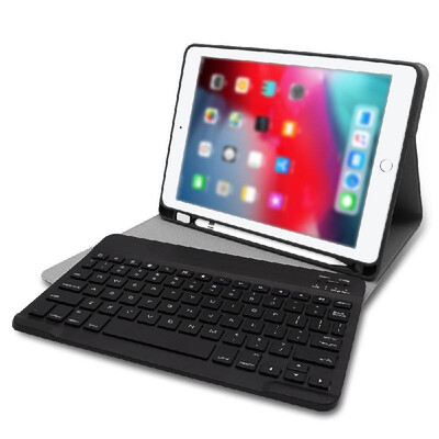 

BT Wireless Keyboard Case Cover Protective Case Portable Keyboard for iPad Air12 iPad Pro 97iPad 9720172018White-Grey