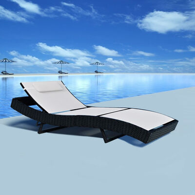 

Sun Lounger Poly Rattan Black