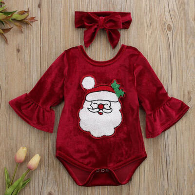 

Christmas Xmas Baby Santa Claus Kids Girls Boy Rompers Jumpsuit Outfits Clothes