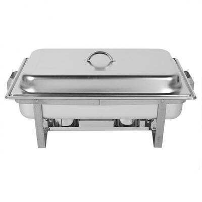 

Greensen 2PCS 9L Buffet Catering Stainless Steel Rectangular Chafing Dish with Pan Alcohol Furnace for