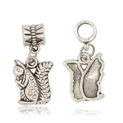 

Tibetan Style Alloy European Dangle Beads Large Hole Squirrel Beads Antique Silver 27mm Hole 5mm Squirrel about 16x13x3mm