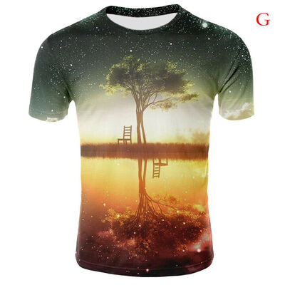 

Fashion Galaxy Space 3D Print T-shirt Men Short Sleeve Tee Tops Blouse Hot