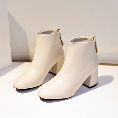 

Boot children square head boots female spring&autumn 2018 new European&American thick heels single boot naked boots high h