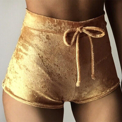 

New Women Velvet Shorts High Waist Autumn Winter Sexy Elegant Casual Skinny Pants