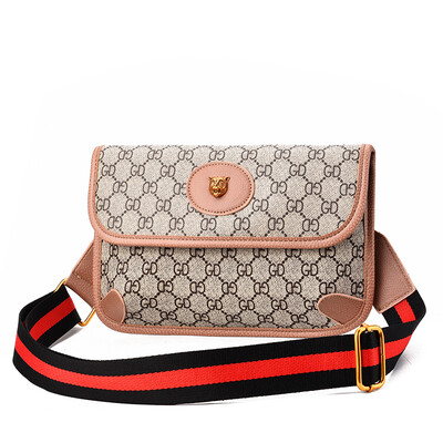 

Womens shoulder slung womens small summer fresh tiger head bag Joker printing small square bag