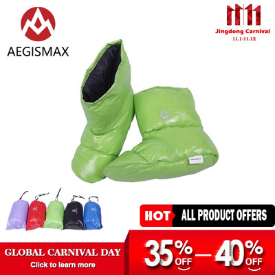 

Aegismax Sleeping Bag Accessories White Duck Down Slippers Ultralight Camping Outdoor Soft Sock Unisex Indoor Warm