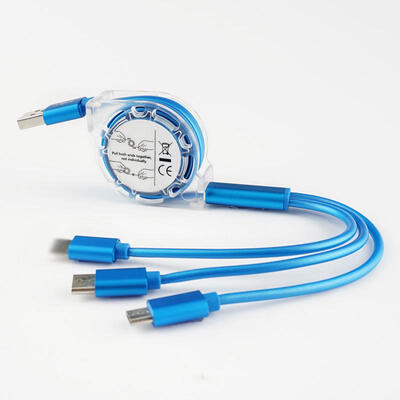 

1Pcs Multi Charging Cable 3 In 1 Multiple USB Fast Data Transfer Cord Type CMicro USBPin 8 Connector For Android IOS