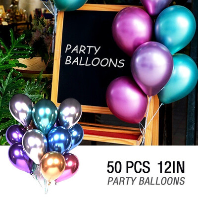 

50Pcs Birthday Balloons 12In Thickening Metal Balloon Party Ball Kid Child Toy Wedding Birthday Decoration Ballons