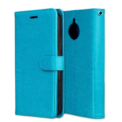 

MOONCASE Motorola Moto E4 Plus 3 Card Photo Frame Holster - Blue