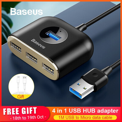 

Baseus square round 4 in 1 USB HUB Adapter for MacBook Pro Surface Pro Type-C USB to USB 30 for tablets