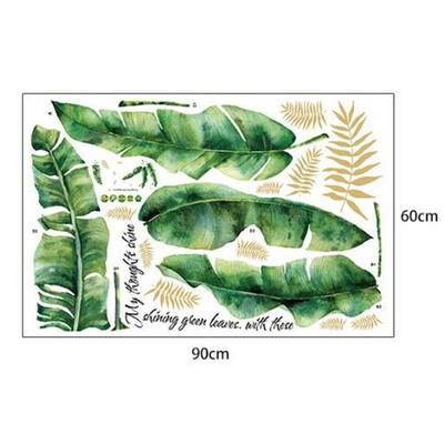 

Nordic Pastoral Style Tropical Green Plant Big Banana Leaves Modern Fashion Bedroom Tv Background Wall Sticker