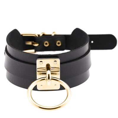 

Night Club Men Women O Ring Pendant Collar Faux Leather Choker Punk Necklace