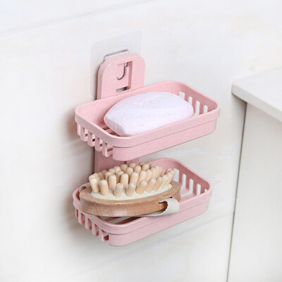 

Siaonvr Bathroom Shower Soap Box Dish Storage Plate Tray Holder Case Soap Holder Double