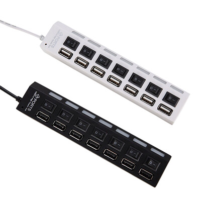 

JDL-A7 HUB USB Hub 7 Port USB 20 Independent Switch Indicator High Speed Ultra Slim Splitter Hub with USB Cable for Desktop Noteb