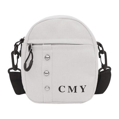 

Letter Rivet Decor Shoulder Handbags Women Men Canvas Small Crossbody Bags