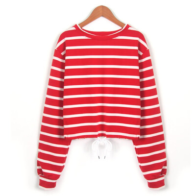 

Gobestart Women Casual Striped Sweater Pullover Blouse Tops Long Sleeve T-Shirt