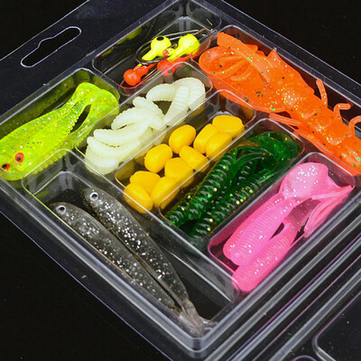 

Saidsome 39Pcs Soft Worm Lure Lure Set Head Jig Hooks Fishing Baits Set Tackle fishing bait fishing lure