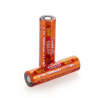 

TrustFire 2PCS IMR 18650 Battery 3500mAh 37V 20A High-Rate Rechargeable Li-ion Battery for LED Flashlight