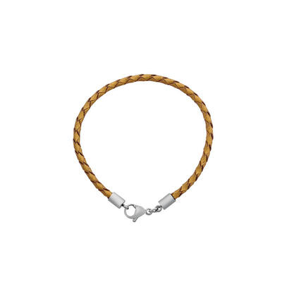 

Braided Leather Cord Bracelet Makings with 316 Stainless Steel Lobster Claw Clasps Goldenrod 190x3mm