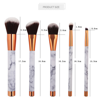 

〖Follure〗New Arrival5Pc Mermaid Foundation Eyeshadow Contour Eye Lip Makeup Brushes Set