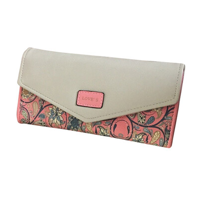 

Tailored Pastoral small floral Ling Ge clutch bag lady hit color envelope buckle purse BK