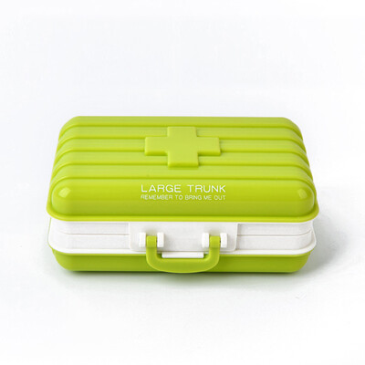 

Shouyou portable mini portable folding 6 small pill box travel box pill box plastic green plastic storage box JD-SY-22 green