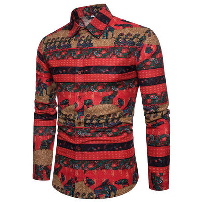 

Mens Floral Casual Formal Shirt Long Sleeve Slim Fit Business Dress Shirts Tops