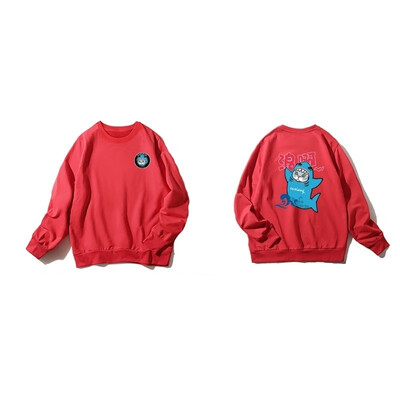 

Harajuku Women Sweatshirt Hoodies Fashion Fleece Warm Letter Printed Pullover Casual Long Sleeve Red Tops Ladies Streetwear