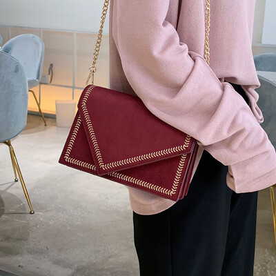 

Chic chain bag female 2019 new Korean fashion velvet small square bag simple wild single shoulder Messenger bag tide