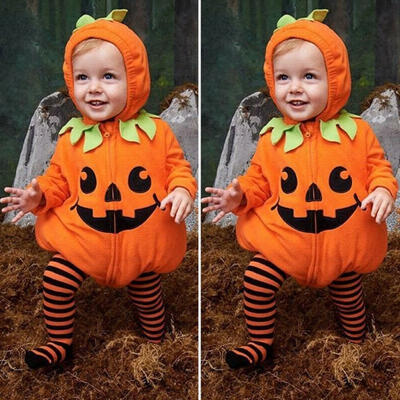 

Infant Baby Girl Boy Halloween Fancy Clothes Pumpkin Costume Romper Pants Outfit