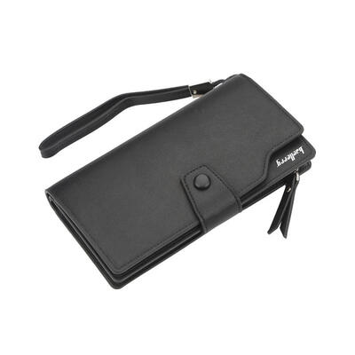 

Womens Long Leather Wallet Elegant Trifold Zipper Buckle Purse