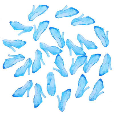 

12 PairsSet Blue Crystal Shoes Imitation Fairy Tale Doll Accessories