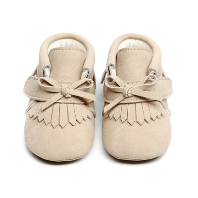 

WEIXINBUY PU Suede Leather Newborn Baby Boy Girl Moccasins Soft First Walkers Shoes Bebe Fringe Soft Soled Non-slip Crib Lace-up