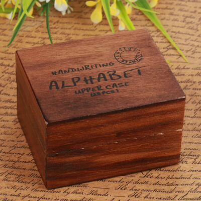 

Greensen 28PCS Vintage Wood Alphabet Letter Rubber Stamps Small Wooden BoxLetter Rubber Stamps Wood Rubber Stamps