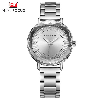 

MINI FOCU Fox Diamond Female Watch Quartz Watch Business Casual Steel Strap Table Stereo Cutting Surface MF0040L