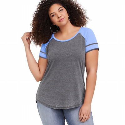 

Large size T-shirt womens color round neck short-sleeved shirt