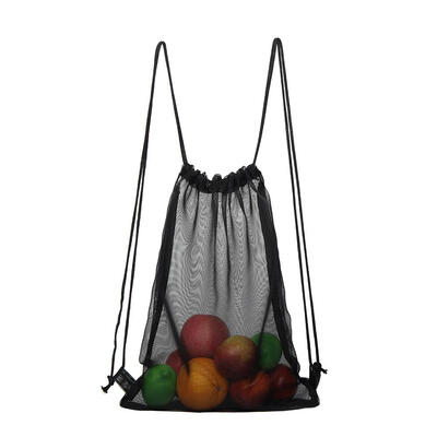 

Mesh Drawstring Backpacks Women Travel Shoulder Bags Shopping Knapsack