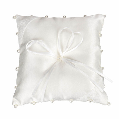 

Siaonvr Small Satin Bowknot Wedding Party Pocket Ring Pillow Pearl Cushion BG