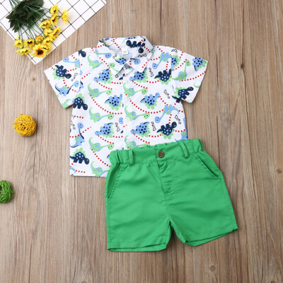 

2 Pieces Toddler Child Boys Shirt Tops Pants Shorts Beach Clothes Summer