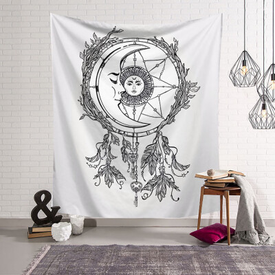 

Toponeto Psychedelic Moon&Sun Wall Hanging Beach Towel Art Tapestry Dorm Home Decor