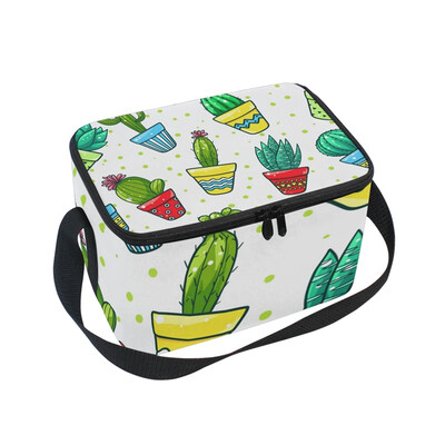

ALAZA Lunch Box Insulated Lunch Bag Large Cooler Cactus Pattern Tote Bag