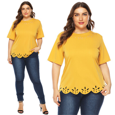 

Roseonmyhand Women Casual Summer Plus Size Short Sleeve T Shirt Top Blouse