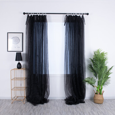 

Gobestart 2Pcs Sheer Curtain Tulle Window Treatment Voile Birthday Wedding Festive Decor
