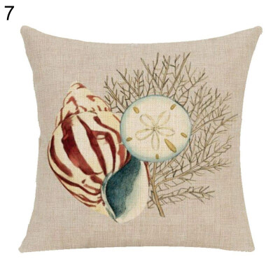 

Striped Seashell Tower Flower Pillow Case Cushion Cover Sofa Bed Car Cafe Decor