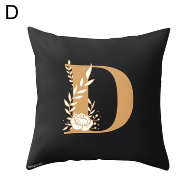 

Capital Letter Flower Print Pillow Case Waist Throw Cushion Cover Bedroom Decor