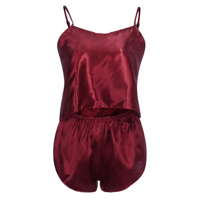 

Toponeto New Casual Women Stain Lace Lingerie Pajamas Short Camisole Shorts Sleepwear Set