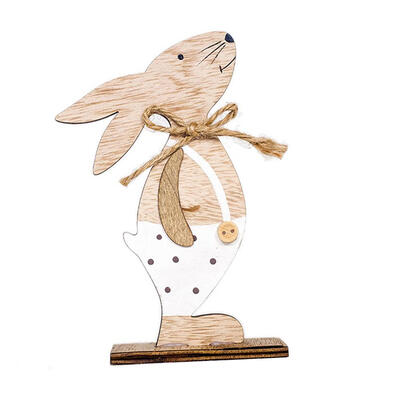 

Wood Easter Rabbit Stand Rabbit Doll Festival Decoration DIY Craft Ornament
