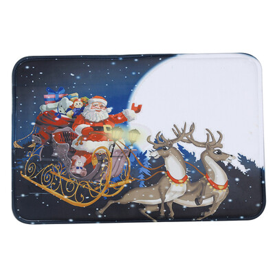 

Gobestart Christmas HD Printed Non-Slip Bath Mat Absorbent Home Decor C